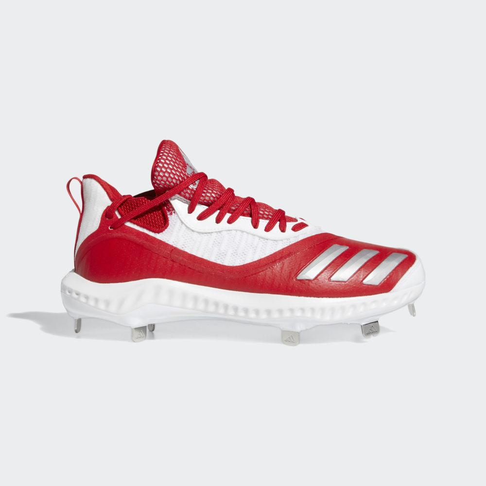 Adidas Men's Icon V Bounce Iced Out Baseball Cleats Deep Red/Silver Metal/White Ireland EE4130